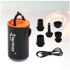 Resim Springsun Taşınabilir Şarjlı Hava Pompası - 5 Nozul Ve Led Işık İle Pratik Şişirme & Söndürme - Havuz, Şişme Yatak, Oyun Halkaları İçin 