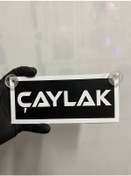 Resim Siyah Renk Üzeri Beyaz Renk Çaylak Yazılı Vantuzlu Cam Süsü 