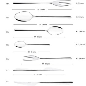 Resim Elegance Bello 84 Parça 12 Kişilik Çatal Kaşık Bıçak Seti Lüks Kutulu 