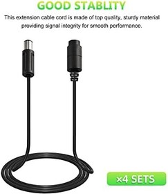 Resim Xahpower Nintendo Wii/Gamecube Kumandası için 4 Paket 6 Ft NGC Denetleyici Uzatma Kablosu Kablosu 
