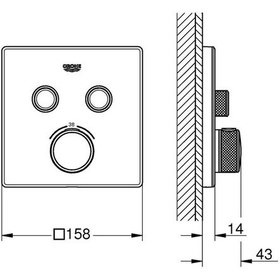 Resim Grohe Grohtherm Smartcontrol Çift Valfli Akış Kontrollü. Ankastre Beyaz 