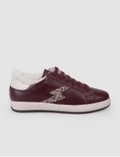 Resim Cabani %100 Hakiki Deri Bordo Bağcıklı Kürklü Kadın Sneaker 