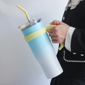 Resim Maryun Büyük Kapasiteli Pipet Yalıtım Bardağı, Büyük Mac Soğutma Yalıtım Bardağı, 1200ML (Yurt Dışından) 