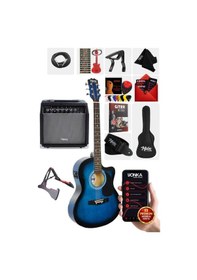 Resim Midex Rg-560bl-amp Mavi Amfili Elektro Akustik Gitar Full Set 