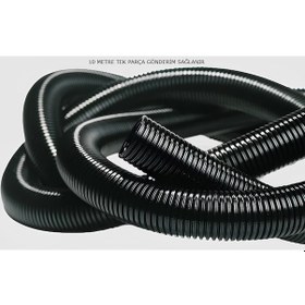 Resim 12mm Yarıksız Spiral Hortum 10 Metre Kablo Gizleme İzolasyon Borusu Esnek Siyah 