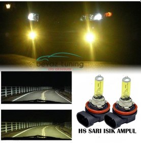 Resim H8 Jdm Süper Sarı Işık Far Ampul 12V 100-55W 