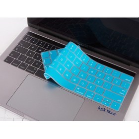 Resim Apple Uyumlu MacBook Pro Klavye Koruyucu Us To Tr Touchbarlı 13inç A1706 A1989 A2159-15inç A1707 A1990 İle Açık Mavi 