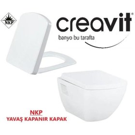 Resim Creavit TP326 Asma Klozet + NKP Zümrüt Yavaş Kapanır Kapaklı 