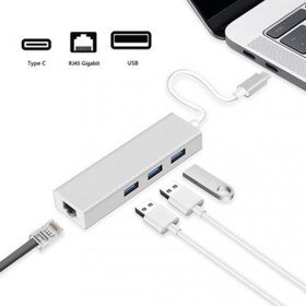 Resim Type C USB Hub USB Type-C To 3 Port USB 3.0 Çoklayıcı 1000 Mbps 