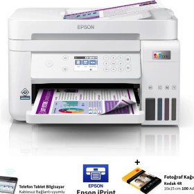 Resim Epson Çok Fonksiyonlu Renkli Tanklı Wi-Fi Yazıcı Çift Yönlü Baskı Tarama Adf Özellikli Ethernet USB Bağlantılı Renkli LCD Ekranlı Akıllı Tank Yazıcı 