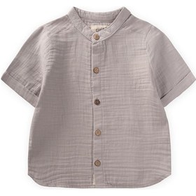 Resim Cigit Müslin Gömlek 2-10 Yaş Gri Gri 