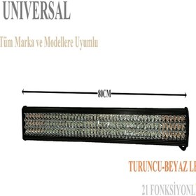 Resim Pikap Market Tüm Marka Ve Modellere Uyumlu 80 Cm Turuncu Beyaz 21 Fonksiyon Led Bar 