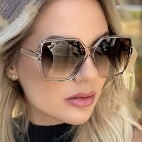Resim Kadınlar için Büyük Kare Moda Gözlükleri - Retro Stil, Lensler, Hafif Plastik Çerçeve, Etkinlikler, Günlük Moda Gözlükleri için Mükemmel|Retro Kare Tasarım|Hafif Gözlükler 