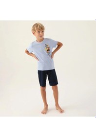 Resim Arnetta 2989c Erkek Çocuk Bermuda Pijama Takım Mavi 