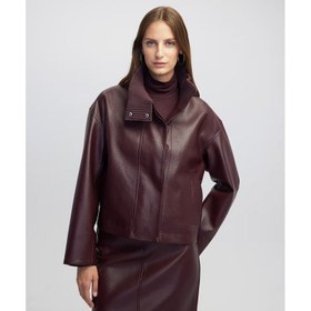 Resim İpekyol Deri Görünümlü Triko Mix Kadın Mont (IW6250012026) 