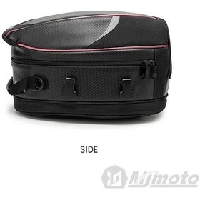 Resim Supermarket1 Su Geçirmez Motosiklet Kuyruk Çantası - Yüksek Kapasiteli Bagaj Kuyruk Siyah Kırmızı 