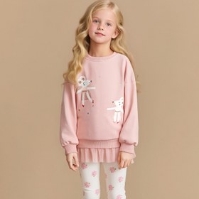 Resim Küçük Kızlar için Pastel Pembe Sweatshirt - Yumuşak Uzun Kollu Üst, Dar Kesim Spor Salonu, Yürüyüş, Günlük Kullanım İçin - Aktif Kızlar ve Gençler İçin Sevimli Rahat Kıyafet - Kolay Bakım Egzersiz Kıyafeti, Spor Salonu Giyim, Eğlenceli Tasarım, Rahat Kumaş, Yürüyüş Giyim, Nefes Alabilen Malzeme, Genç Aktivewear, Genç Giyim 