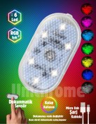 Resim Unichrome Dokunmatik Mini 6 Led Lamba Usb Şarj Edilebilir Rgb Işık Ayak Altı Torpido Lambası 