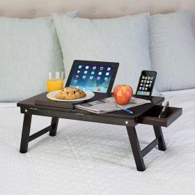 Resim SDT Group Eğim Ayarlı Ahşap Portatif Tablet Laptop Sehpası Keyif Masası 