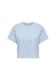 Resim Only Onlannbel S/s Boxy Crop Tee Jrs Kadın Mavi T-shirt - 15348981 