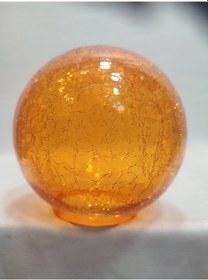 Resim Glob Avize Camı.turuncu.çatlatılmış . Çap:15.cm-yuva:7.00cm.e.27 Turuncu 