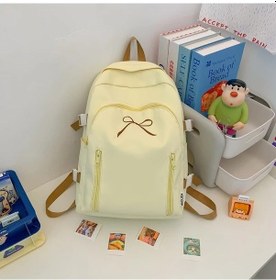 Resim Honeybeeshop Koreli Tarzda İnce Bowknot Sırt Çantası Sarı Rahat Seyahat Omuz Çantası Kadınlar Sarı 