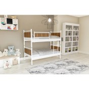 Resim Metalia Gm 128 Star Ahşap Metal Ranza Beyaz-Ceviz 