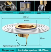 Resim 1 Adet Hızlı Drenaj Zemin Drenaj Lavabo Süzgeci Shobackgeri Akış Önleyici White-copper Core 