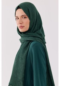 Resim Mirsoy Scarf Daka Desen Parlak Jakar Şal - Zümrüt Zümrüt 
