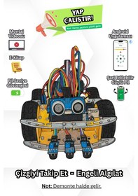 Resim Arduino 4wd Robotik Araç Kiti - 4 Teker Robot Araba - Ble E-kitaplı Ve Videolu 