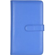 Resim Geeroyoo Taşınabilir 108 Cepli Mini Fotoğraf Albümü Pu Deri Manyetik Kapak, Kart Saklama Polaroid Uyumlu Hediye Koyu Mavi 