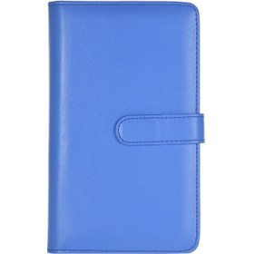 Resim Geeroyoo Taşınabilir 108 Cepli Mini Fotoğraf Albümü Pu Deri Manyetik Kapak, Kart Saklama Polaroid Uyumlu Hediye Koyu Mavi 
