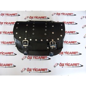 Resim Motorsiklet Deri Heybe Yan Çanta 