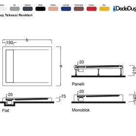 Resim Kare Flat Duş Teknesi | Sanacryl+ - 100x100 / Siyah / Düz 