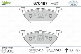 Resim VALEO 670487 | Fren Balata Ön 00-Golf-Caddy-Bora-Polo-A1-A3-Cordoba-Ibiza-Leon-Fabia-Octavia 