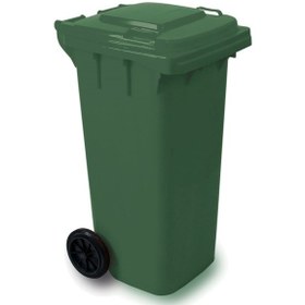 Resim Kapaklı Tekerlekli Çöp Toplama Konteyneri Kutusu 120 Litre - 95 X 60 X 50 Cm. - Yeşil 