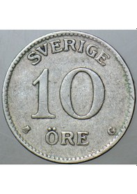 Resim İsveç 10 Öre 1938 Gümüş 1,44 Gr. 