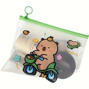 Resim 24 Adet Kabiba Karikatür Ayı PVC Belge Çantası - Renkli Fermuarlı, Şirin Scooter & Çiçek Desenli, Dayanıklı Ofis ve Okul Organizatörü, Kırtasiye Malzemeleri için Hafif Çok Amaçlı Çanta, Mat Yüzey, Oyun Temalı Tasarım, Sağlam Yapı, Kırtasiye Tutucu, Masa Aksesuarları 
