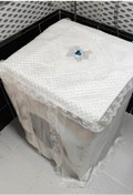 Resim DİLEX Beyaz Çamaşır Makinesi Örtüsü Dantel Kenar 