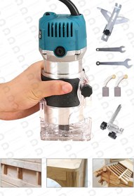 Resim DynamicTech 6 Kademe Devir Ayarlı 1200w Formika Traşlama Freze Makinesi 6 mm Pens 2 Yıl Garantili 