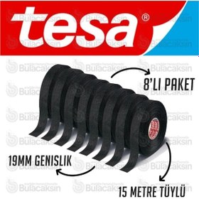 Resim Bez Bant Tüylü 19mm X 15 Metre Siyah - 8 Adet 