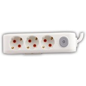 Resim VİKO 1 Metre Topraklı Anahtarlı Kablolu Multi-Let Üçlü Priz (VK-90117301) 