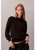 Resim Kadın Regular Kalıp Bisiklet Yaka Sweatshirt - Siyah Black 