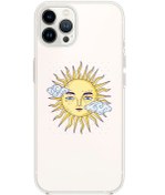 Resim casesing Iphone 14 Pro Şeffaf Golden Tarot Tasarımlı Lüx Kılıf 