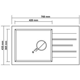 Resim Real Stone Real Stone P010 Assos 76 XL Gri Granit Mutfak Eviyesi 76 x 43.5 CM 