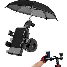 Resim Yunboo Motorsiklet Ve Bisiklet İçin Şemsiyeli Telefon Tutucu - Yağmur Ve Güneş Koruma Özellikli 