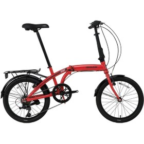 Resim Bisan Twin-s 20-jant V-fren Katlanır Bisiklet (kırmızı-siyah) 28 