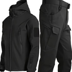 Resim Erkek Outdoor Polar Takımı, Antrenman, Yürüyüş, Günlük Boş Zaman, Kamp için Uygun, Rüzgar Geçirmez, Dayanıklı, Yıkanabilir, Kışın Olmazsa Olmaz. 