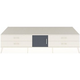 Resim Kronos Tv Ünitesi Tek Raflı 4 Çekmeceli Tek Kapaklı 220x59x51 Aytaşı-antrasit/aytaşı Antrasıt/aytası - Aytası 