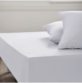 Resim Maki Home %100 Pamuklu Kırık Beyaz 120x200+50x70 Tek Kişilik Lastikli Çarşaf Takımı Kırık Beyaz 